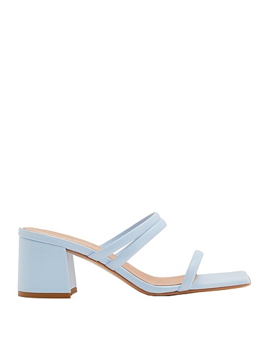 8 by YOOX Sandali LEATHER STRIPE SANDAL
 Celeste 100% Pelle