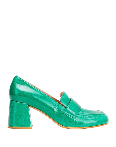 8 by YOOX Mocassino PATENT LEATHER HEELED LOAFER
 Verde 100% Pelle di vitello