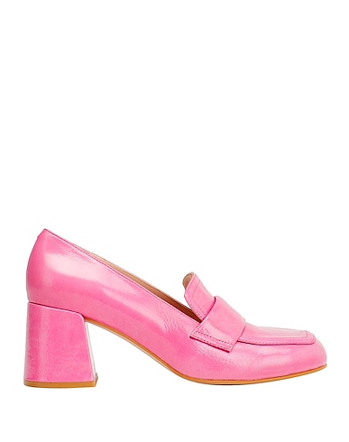 8 by YOOX Loafers PATENT LEATHER HEELED LOAFER
 Pink 100% Calfskin