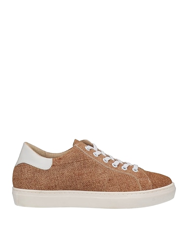 PIAMPIANI Sneakers Beige Textile fibers, Soft Leather