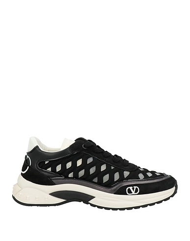VALENTINO GARAVANI Sneakers Black Soft Leather, Textile fibers