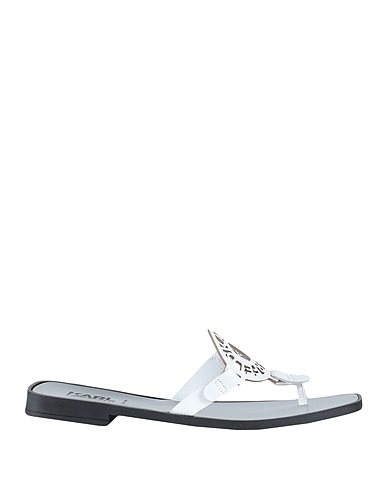 KARL LAGERFELD Infradito SKOOT RING LOGO TOE POST
 Bianco 100% Pelle di bovino