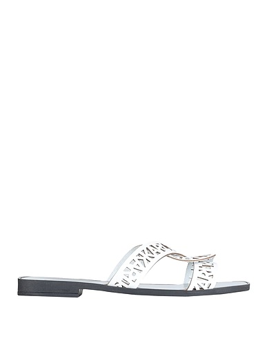 KARL LAGERFELD Sandals SKOOT INTERLOK LOOP SLIDE
 White 100% Bovine leather