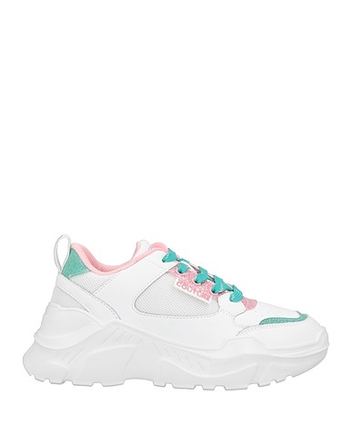 VERSACE JEANS COUTURE Sneakers White Soft Leather, Textile fibres