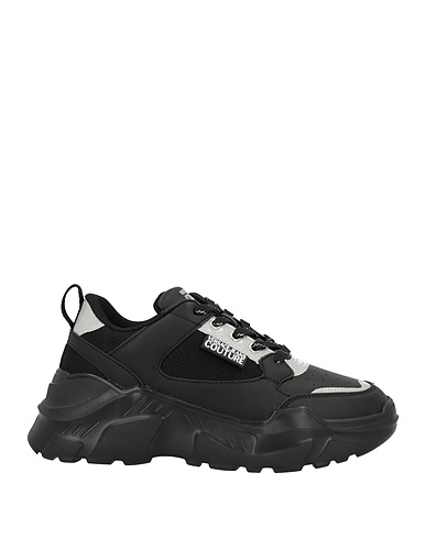 VERSACE JEANS COUTURE Sneakers Black Soft Leather, Textile fibers