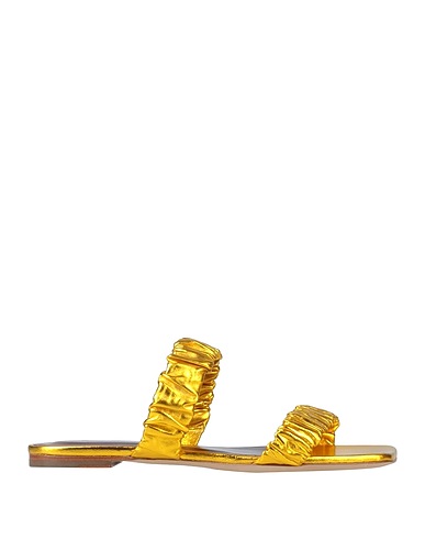 STAUD Sandals MAYA RUCHED SANDAL
 Gold 100% Goat skin