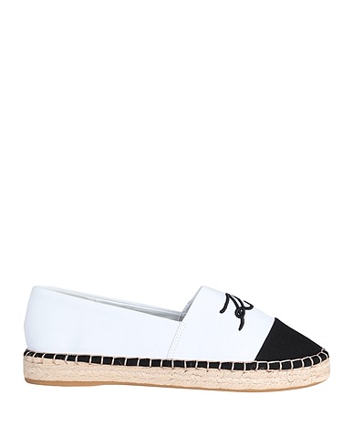 KARL LAGERFELD Espadrilles White 90% Cotton, 10% Bovine leather