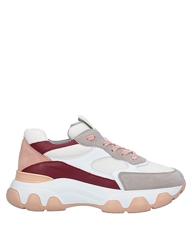 HOGAN Sneakers White Leather, Textile fibres