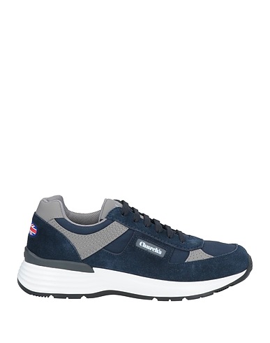 CHURCH'S Sneakers Navy Leather, Textile fibers