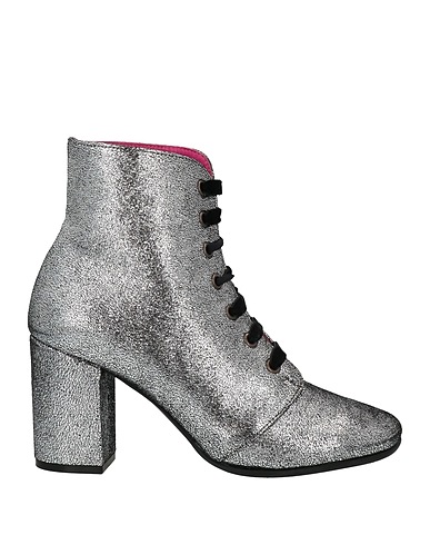 LE BABE Ankle boot Silver Textile fibers