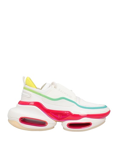 BALMAIN Sneakers White Cow leather, Polyester