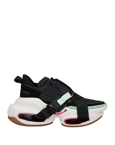 BALMAIN Sneakers Black 100% Cow leather, Polyurethane, Thermoplastic polyurethane