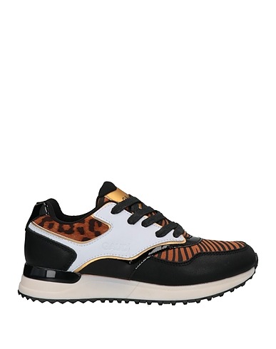 GAUDÌ Sneakers Black Soft Leather, Textile fibres