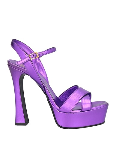 GIAMPAOLO VIOZZI Sandals Purple 100% Sheepskin