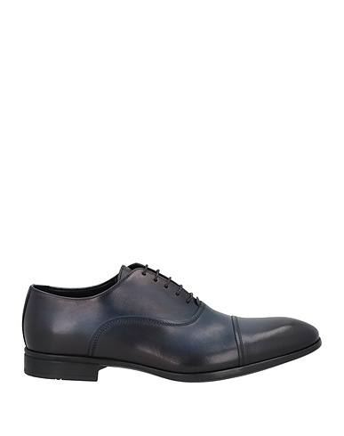 DOUCAL'S Laced shoes Slate blue Soft Leather