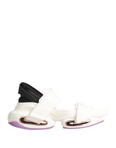 BALMAIN Sandals White 100% Polyester, Thermoplastic polyurethane