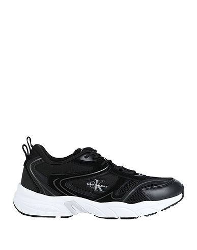 CALVIN KLEIN JEANS Sneakers Black Leather, Textile fibres