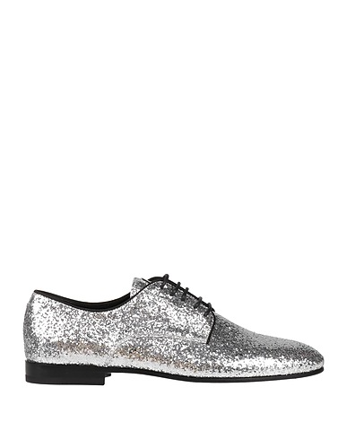 GIUSEPPE ZANOTTI レースアップシューズ シルバー 紡績繊維