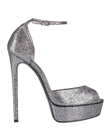 CASADEI Sandals Silver 100% Textile fibres