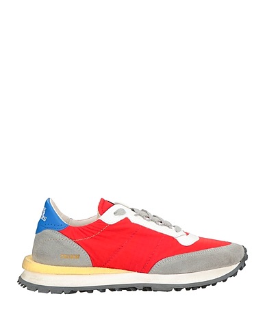 HIDNANDER Sneakers Red Soft Leather, Textile fibres