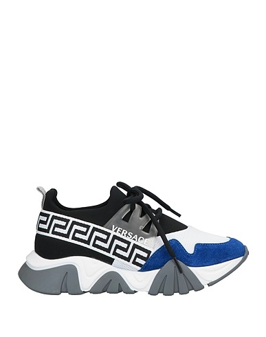 VERSACE YOUNG Sneakers Black Soft Leather, Textile fibres