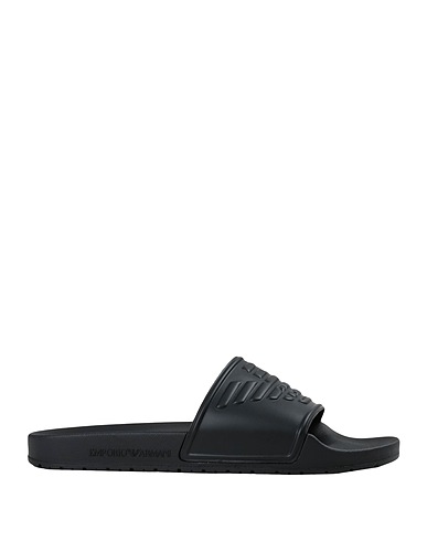 EMPORIO ARMANI Sandals Black 90% PVC - Polyvinyl chloride, 10% Polyurethane