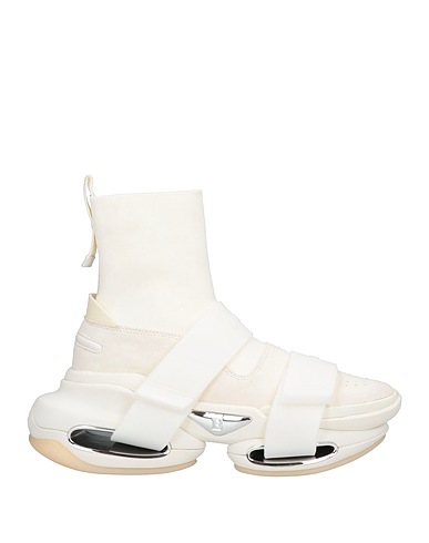 BALMAIN Sneakers White 80% Polyester, 20% Elastane, Calfskin