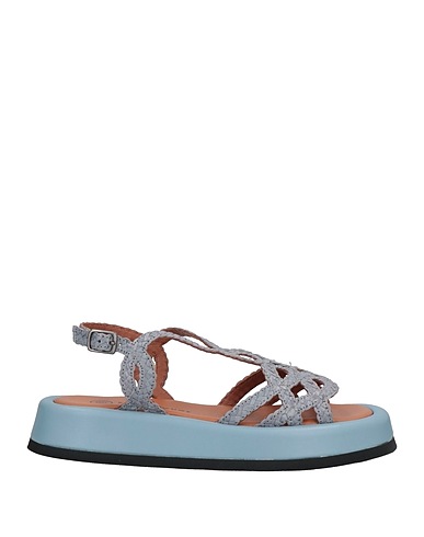 PAS DE ROUGE Sandals Pastel blue Leather