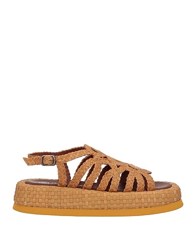 PAS DE ROUGE Sandals Mustard Soft Leather