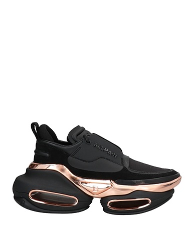 BALMAIN Sneakers Black Polyester, Thermoplastic polyurethane, Polyurethane, Calfskin