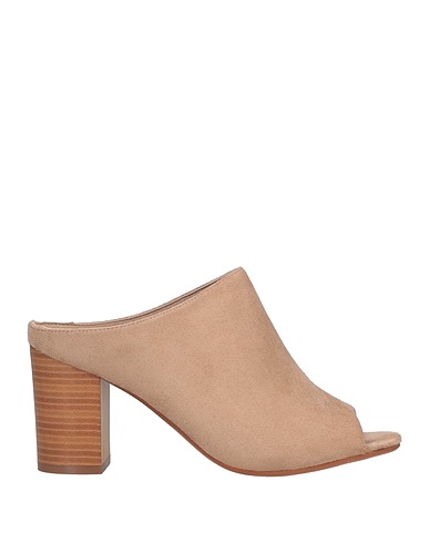 PIAMPIANI Mules and clogs Khaki Textile fibers