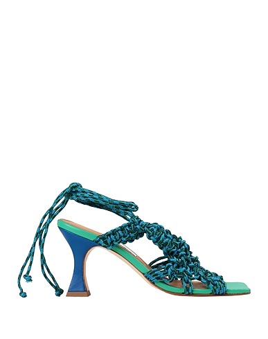 MIISTA Sandals STEPHANIE BLUE SANDALS
 Turquoise Textile fibers, Soft Leather