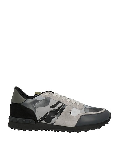 VALENTINO GARAVANI Sneakers Grigio Pelle, Fibre tessili