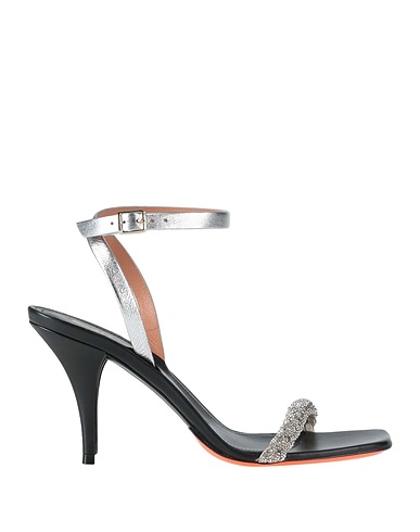 SANTONI Sandals Silver Leather