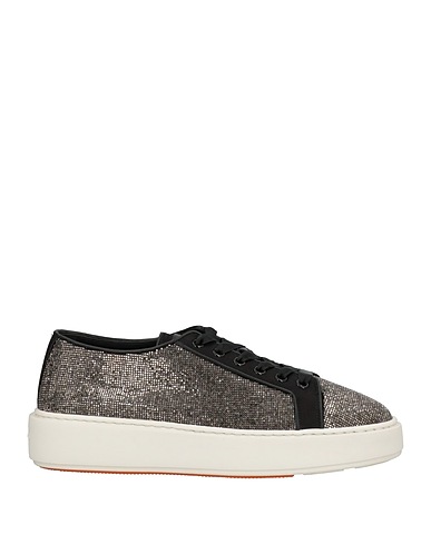 SANTONI Sneakers Black Textile fibers, Leather