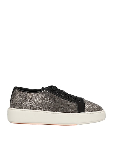 SANTONI Sneakers NERO Textile fibers, Leather
