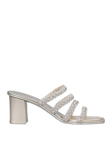 SANTONI Sandals Platinum Soft Leather