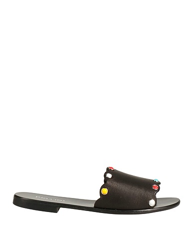 POLLINI Sandals Black Leather