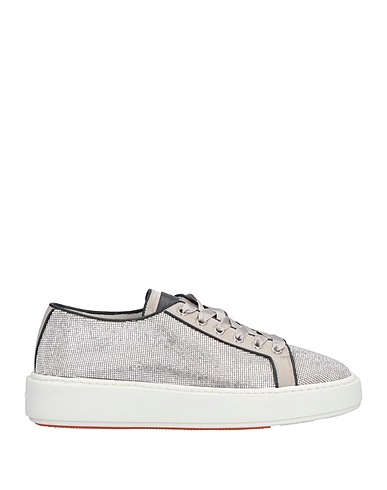 SANTONI Sneakers Silver Textile fibers