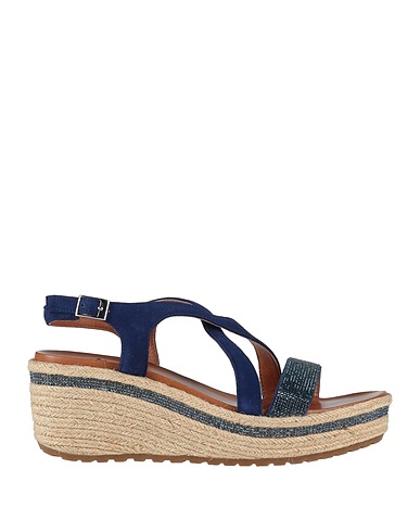 LA FEMME PLUS Espadrillas Blu china Pelle, Fibre tessili
