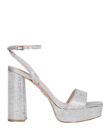 STEVE MADDEN Sandales Argent Fibres textiles