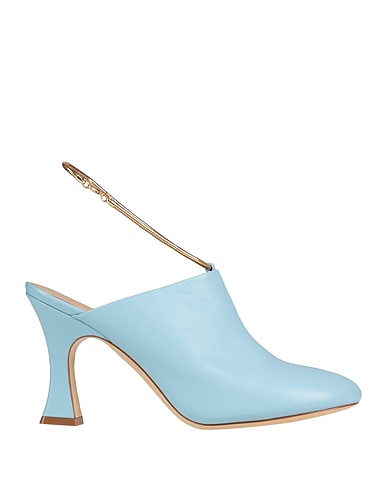 V SEASON Mule e zoccoli Celeste Pelle