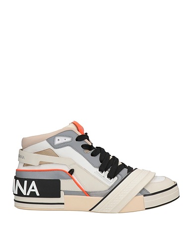 DOLCE&GABBANA Sneakers Cream 83% Calfskin, 15% Polyamide, 2% Acrylic