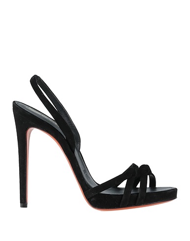 SANTONI Sandals Black Leather
