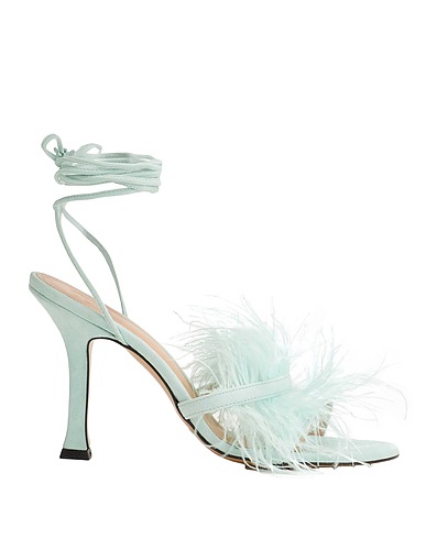 8 by YOOX 샌들 SUEDE FEATHER-DETAILED SANDALS
 라이트 그린 100% 양류 가죽
