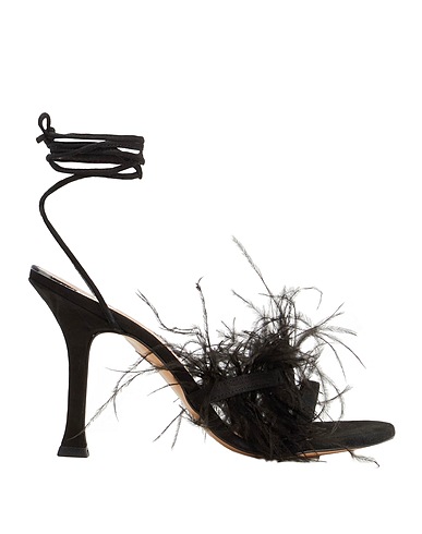8 by YOOX Sandalen SUEDE FEATHER-DETAILED SANDALS
 Schwarz 100% Schafleder