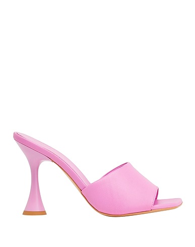 8 by YOOX Sandals LEATHER SQUARE-TOE MULES Mauve 100% Ovine leather