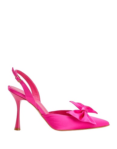 8 by YOOX Pump SATIN SLING-BACK W/ BOW
 Fuchsia 100% PES - Polyethersulfone