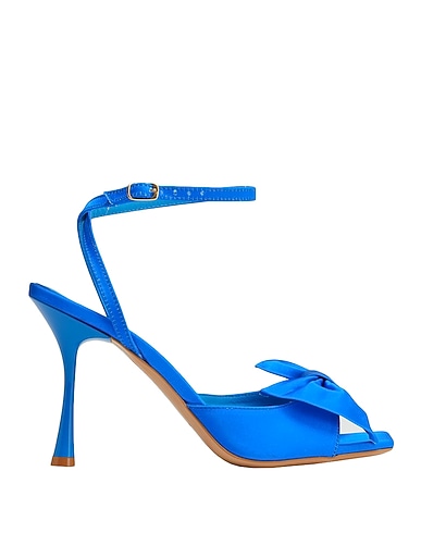 8 by YOOX Sandals SATIN SLING-BACK W/ BOW
 Bright blue 56% Polyester, 44% Cotton