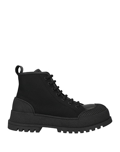MICH SIMON Ankle boot Black Leather, Textile fibres